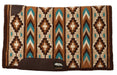 Weaver Synergy New Zealand Wool Blanket Top Saddle Pad - WLCQK - 33" x 38" - Chestnut, Buckskin & Turq - 2
