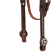 Weaver Texas Star Oiled Canyon Rose Harness Leather Browband Headstall, Full - WLC2AN - 4