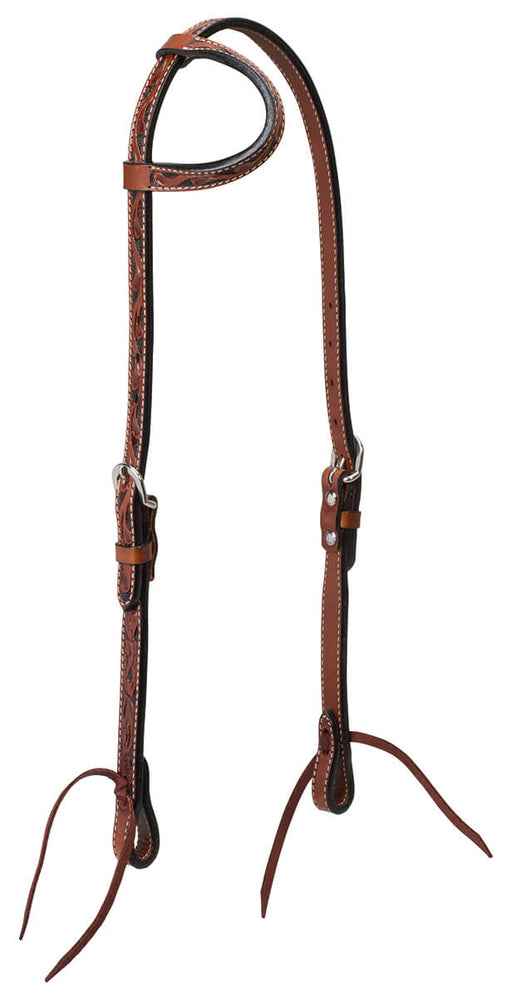 Weaver Turquoise Cross Floral Carved Sliding Ear Headstall - WLCE7 - 1