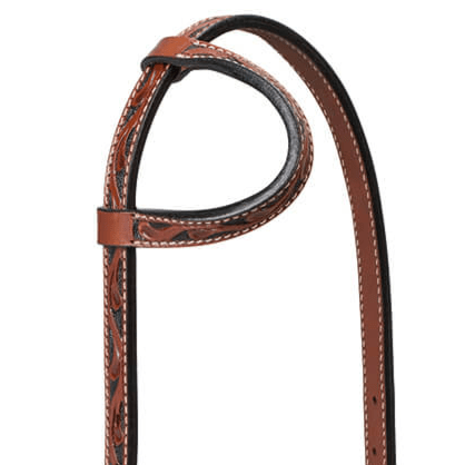 Weaver Turquoise Cross Floral Carved Sliding Ear Headstall - WLCE7 - 2