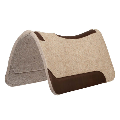 Weaver Wool Blend Contoured Horse Saddle Pad, 31" x 32" x 3/4" - WLC7G - Tan - 31" x 32" x 3/4" - 1