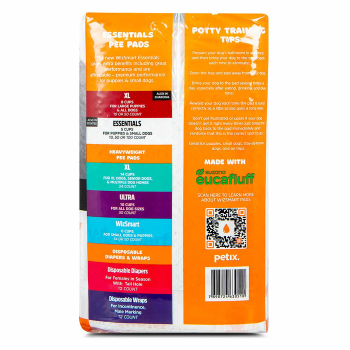 WizSmart Essentials Pads with Charcoal, XL, 50 ct - 024PC-0510 - XLarge - 5