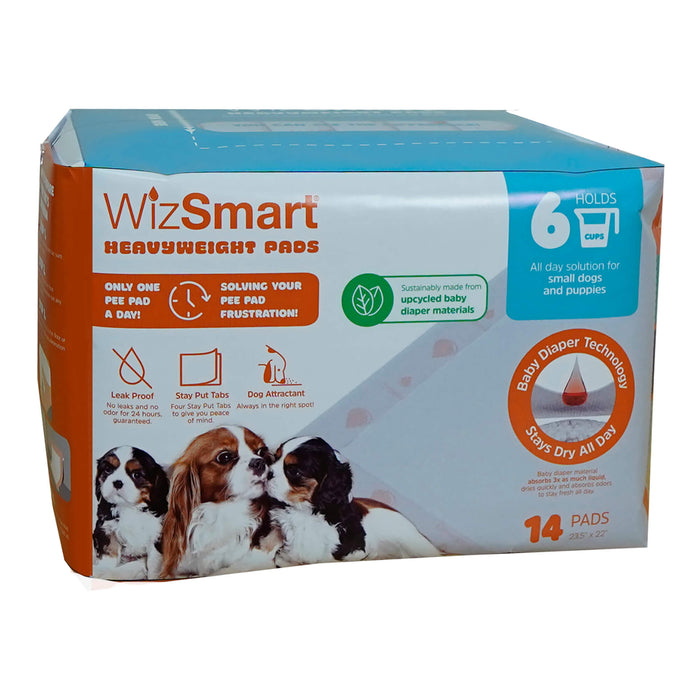 WizSmart Heavyweight Pads for Small Dogs & Puppies - 024PC-2189 - 23.5" x 22" - 14ct - 1