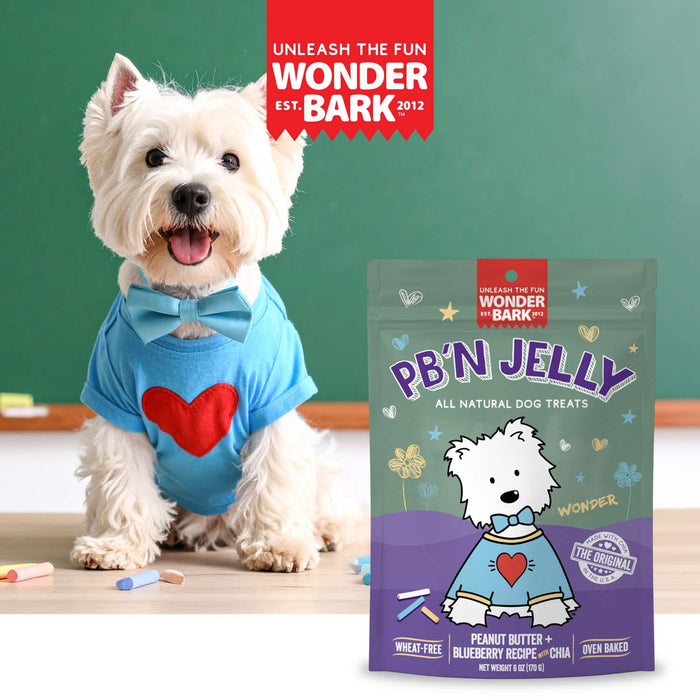 Wonder Bark Everyday All Natural Grain - Free Dog Treats - WB22 - PB N Jelly - 6 oz - 10