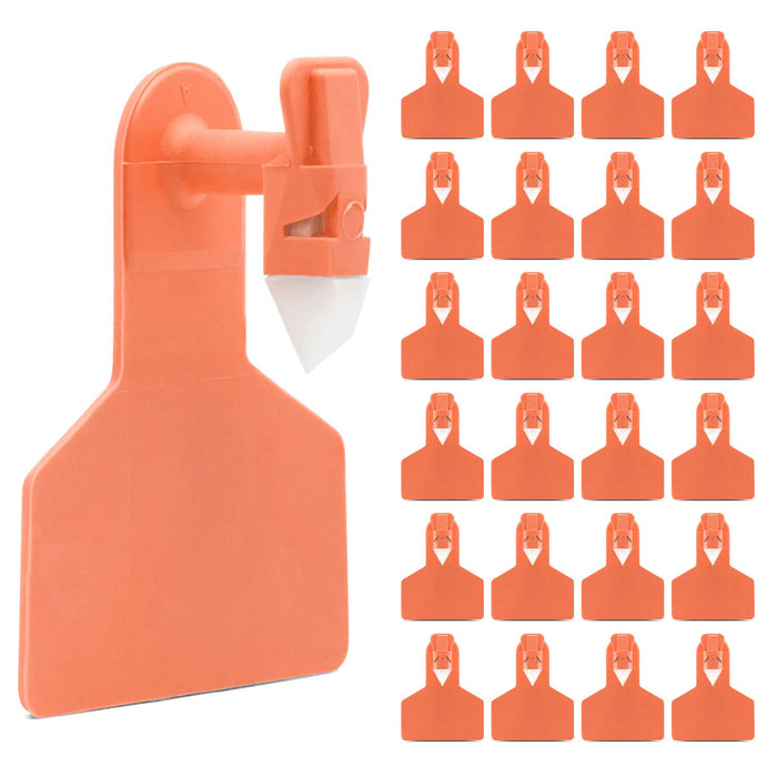 Z1 No - Snag Blank 1 - Piece Ear Tags - X1YC - 25 ct - Small Livestock - Orange - 36