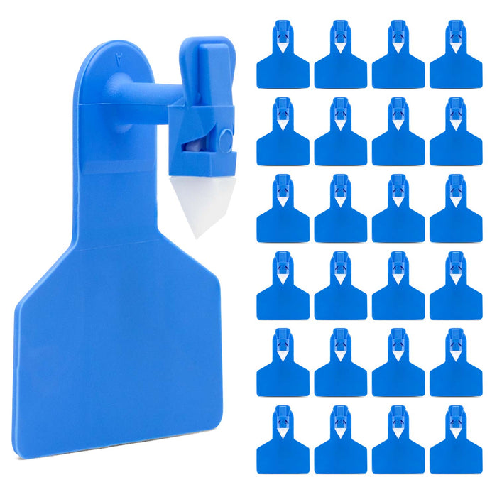 Z1 No - Snag Blank 1 - Piece Ear Tags - X1YG - 25 ct - Small Livestock - Blue - 12
