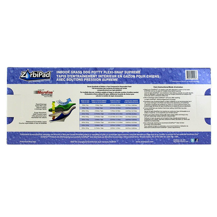 ZorbiPad Indoor Dog Potty, 16" x 24" (Pad & Grass Only) - 024ZPP-1624P - 16" x 24" - 5